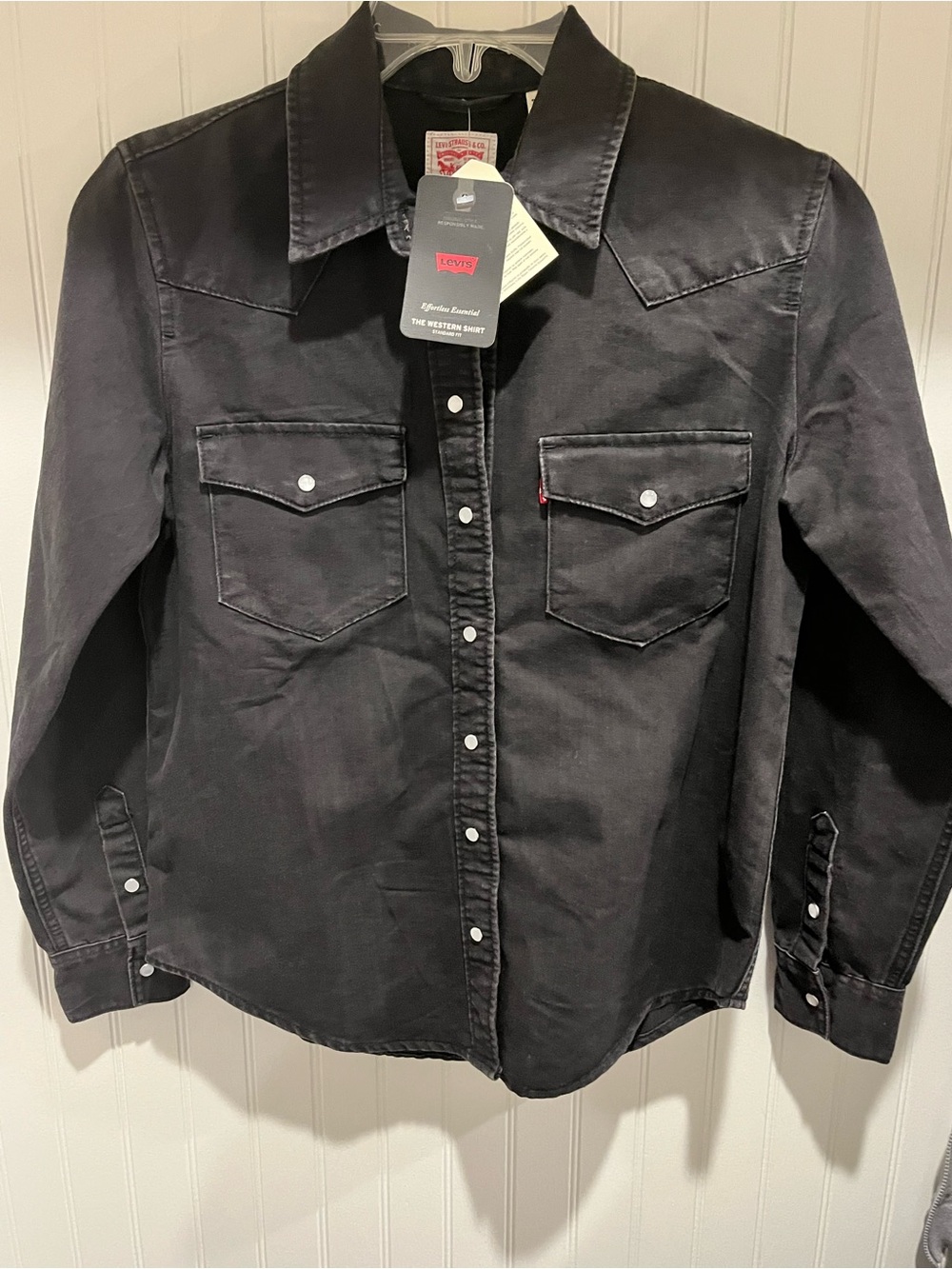 Levi's Black Western Snap Shirt New size S and M 8/10 10/12 New $69 retail